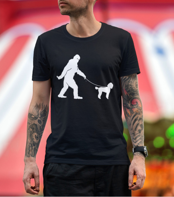 Premium T-Shirt: Bigfoot Funny Cute Poodle Walking Sasq T-Shirt Bigfoot Funny Cute Poodle Walking Sasq T-Shirt