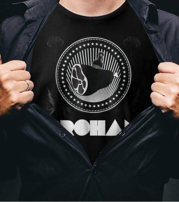 Broham Meat Emblem With Palms And Panthers T-Shirt