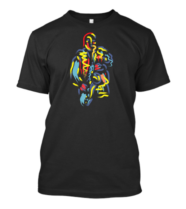 Bold Vibrant Jazz Saxophone Player T-Shirt