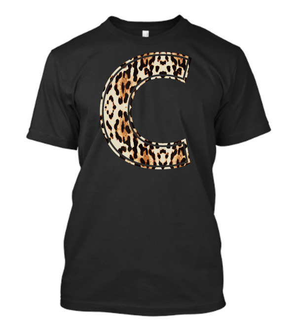 Cool Leopard Cheetah Print Letter C Initial Name T-Shirt