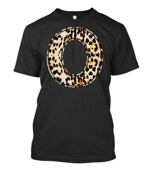 Leopard Cheetah Cool Letter O Initial Name T-Shirt