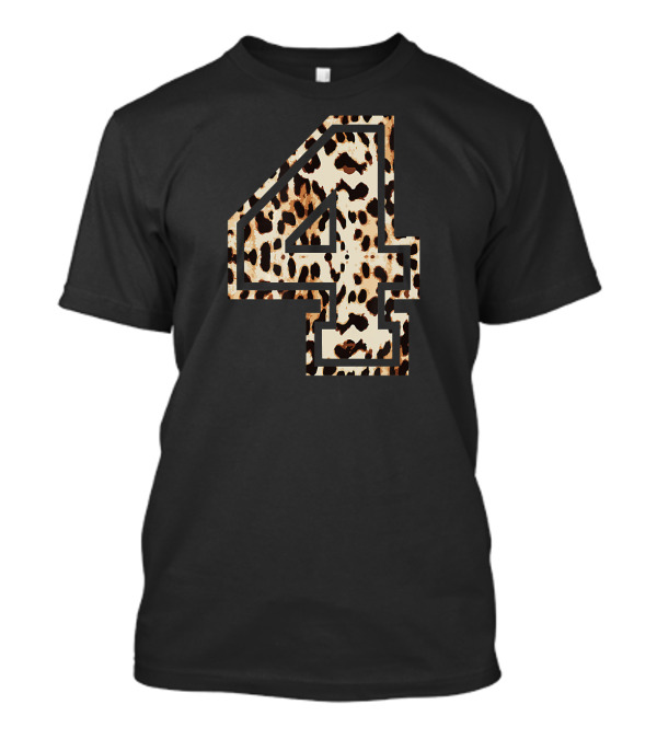 Cool Game Football Leopard Cheetah Number 4 T-Shirt