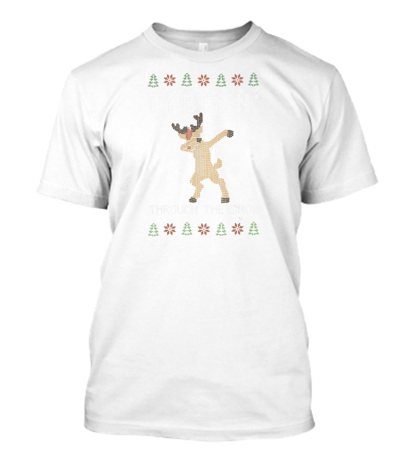 Dabbin' Through The Snow Funny Deer Christmas T-Shirt
