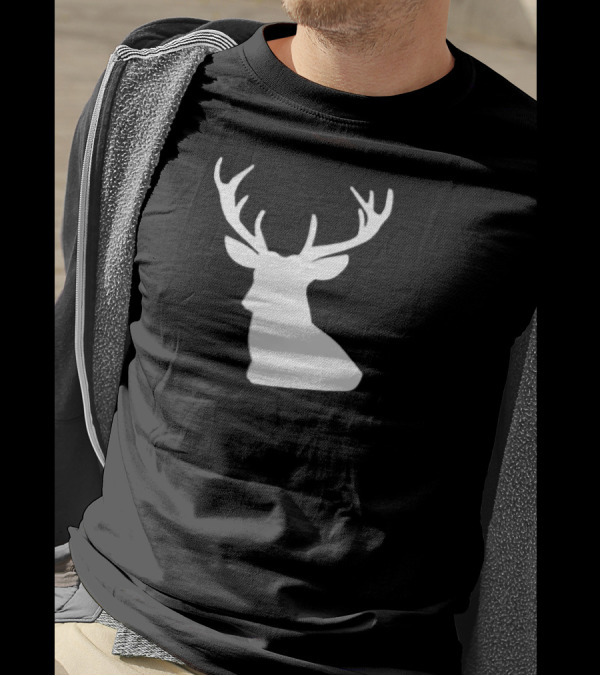 Deer Hunter Genesis 273 White Silhouette Antler Back And Front T-Shirt