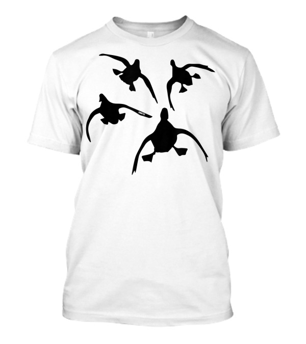 Duck Hunting Flight Formation Silhouettes By Committed Waterfowl T-Shirt