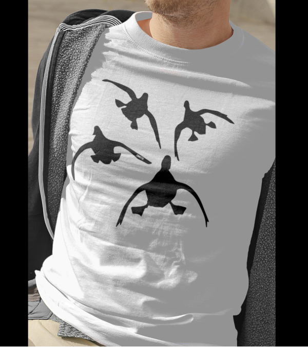 Duck Hunting Flight Formation Silhouettes By Committed Waterfowl T-Shirt