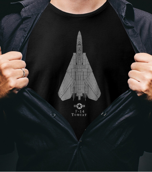 F-14 Tomcat Technical Drawing Military Jet T-Shirt
