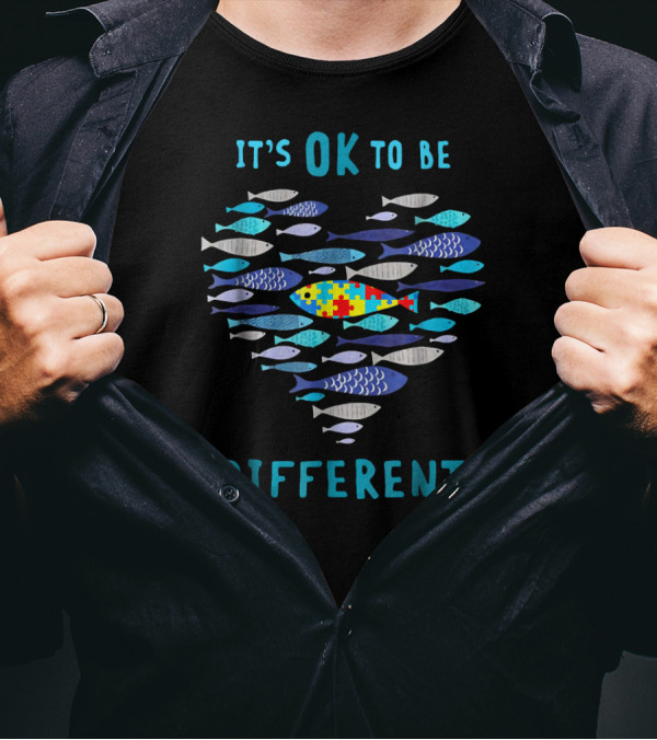 It's OK To Be Different Fish Autism Puzzle T-Shirt