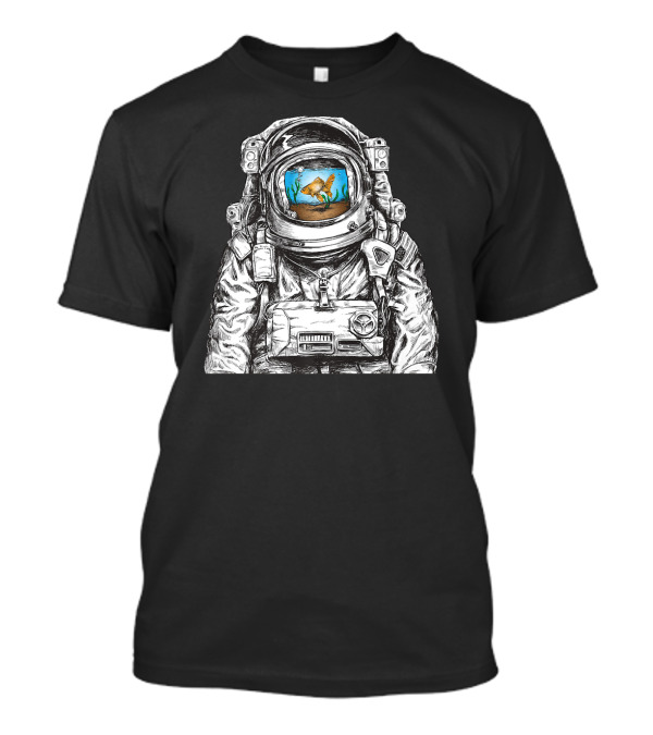 Spacesuit Astronaut With Fish Tank Helmet And Goldfish T-Shirt