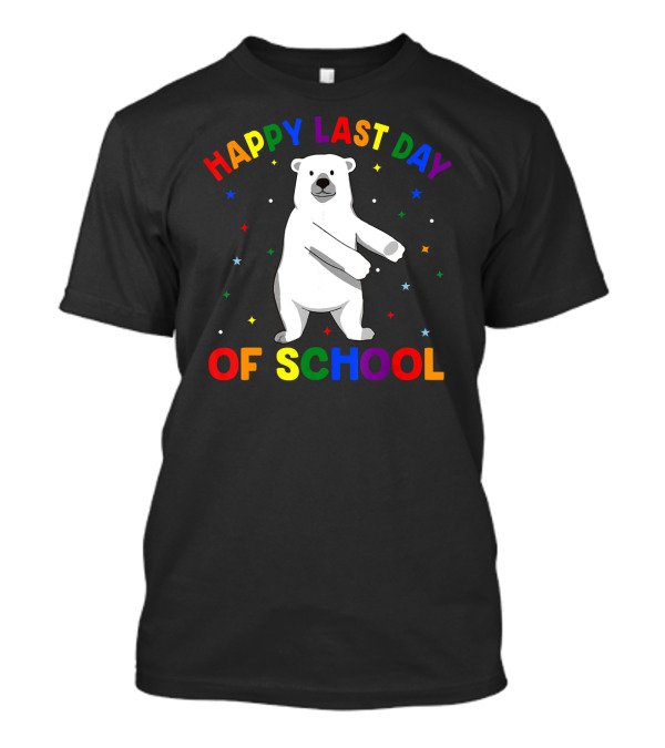 Happy Last Day Of School Flossing Polar Bear T-Shirt