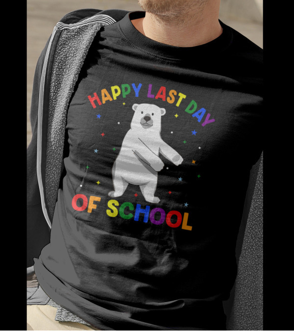 Happy Last Day Of School Flossing Polar Bear T-Shirt
