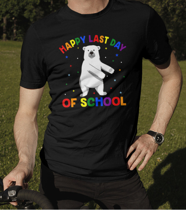 Happy Last Day Of School Flossing Polar Bear T-Shirt