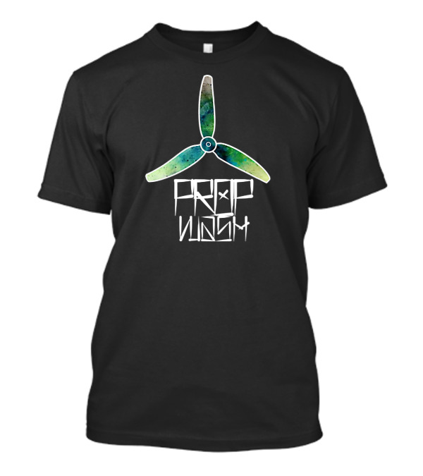 FPV Drone Prop Wash Art With Green And Blue Propeller T-Shirt