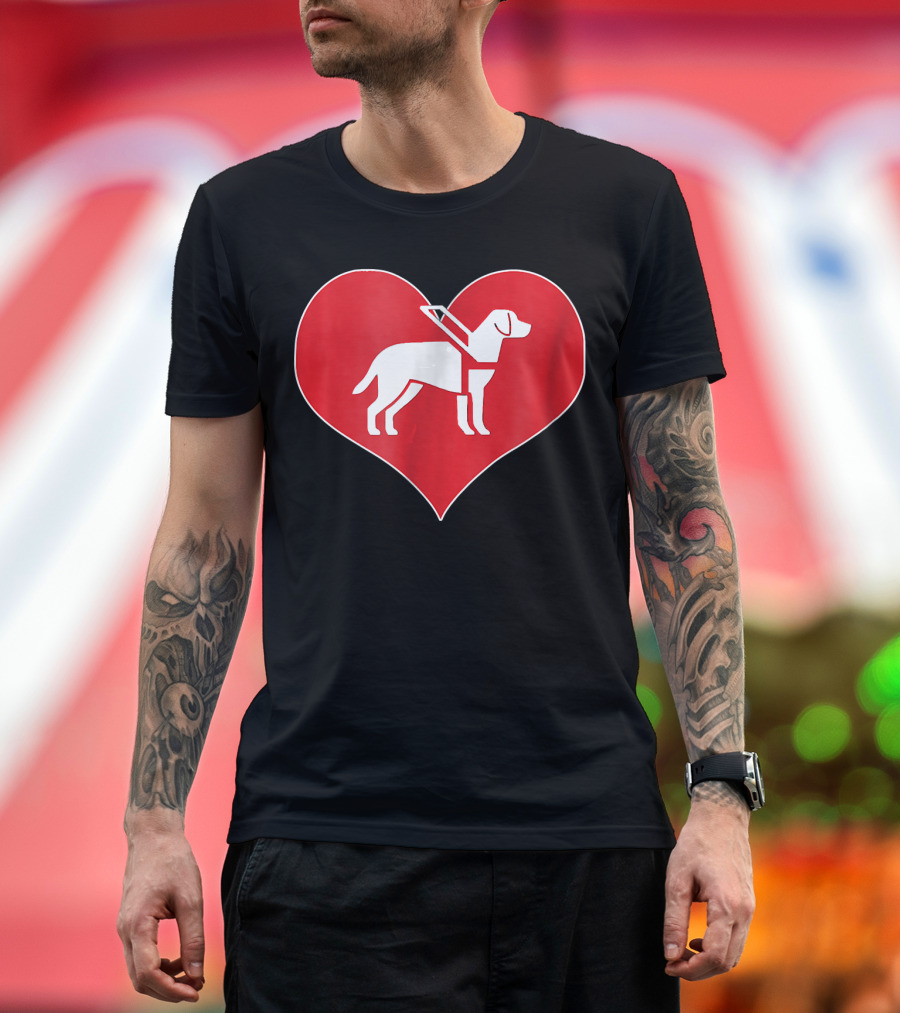 Guide Dog Love Heart Low Vision Blind T-Shirt