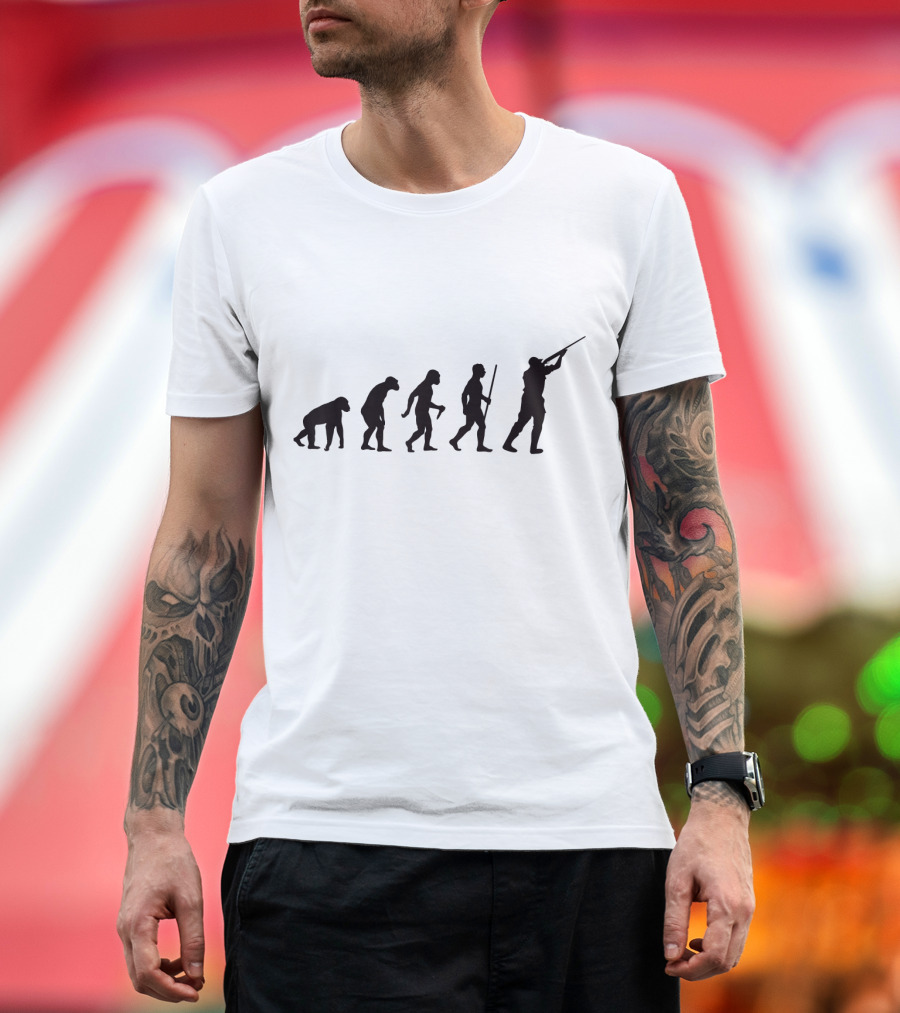 Hunting Evolution Silhouette Progression with Hunter T-Shirt