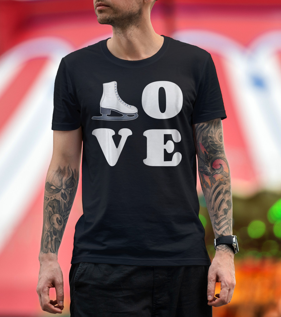 LOVE Ice Skating Ice Skater Figu T-Shirt