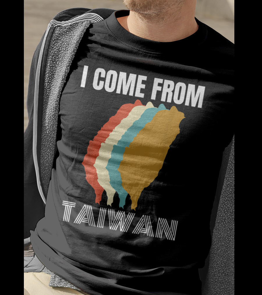 I Come From Taiwan Colorful Silhouette Map T-Shirt