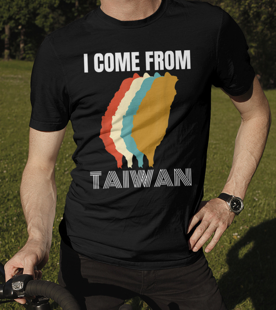 I Come From Taiwan Colorful Silhouette Map T-Shirt
