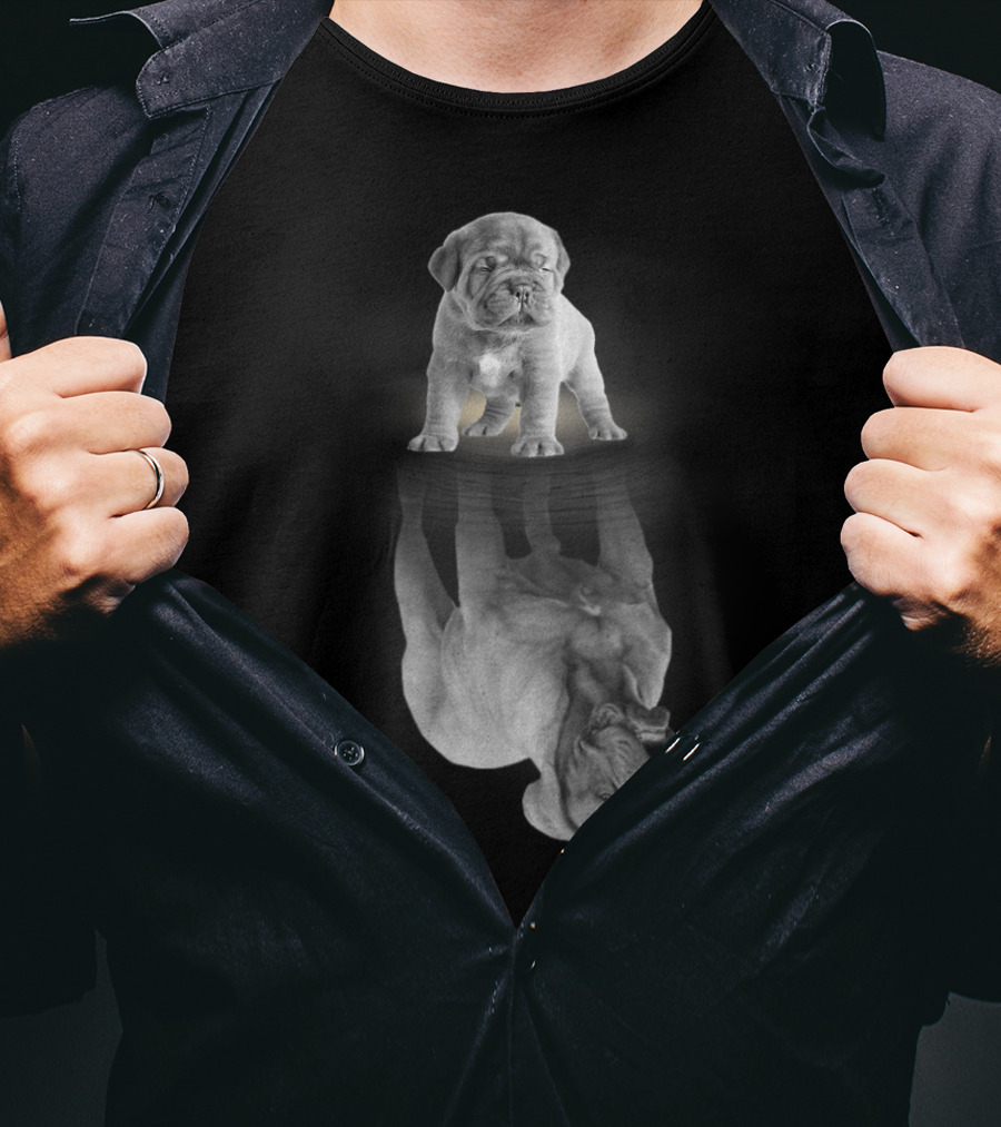 Dogue De Bordeaux Puppy Reflection Art Dogue De Bordeaux Mother Dogue De Bordeaux Dog T-Shirt