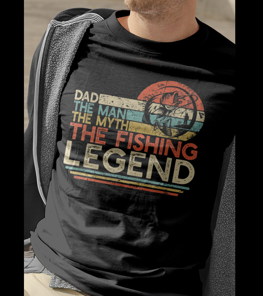 Dad The Man The Myth The Fishing Legend Vintage Fisherman T-Shirt