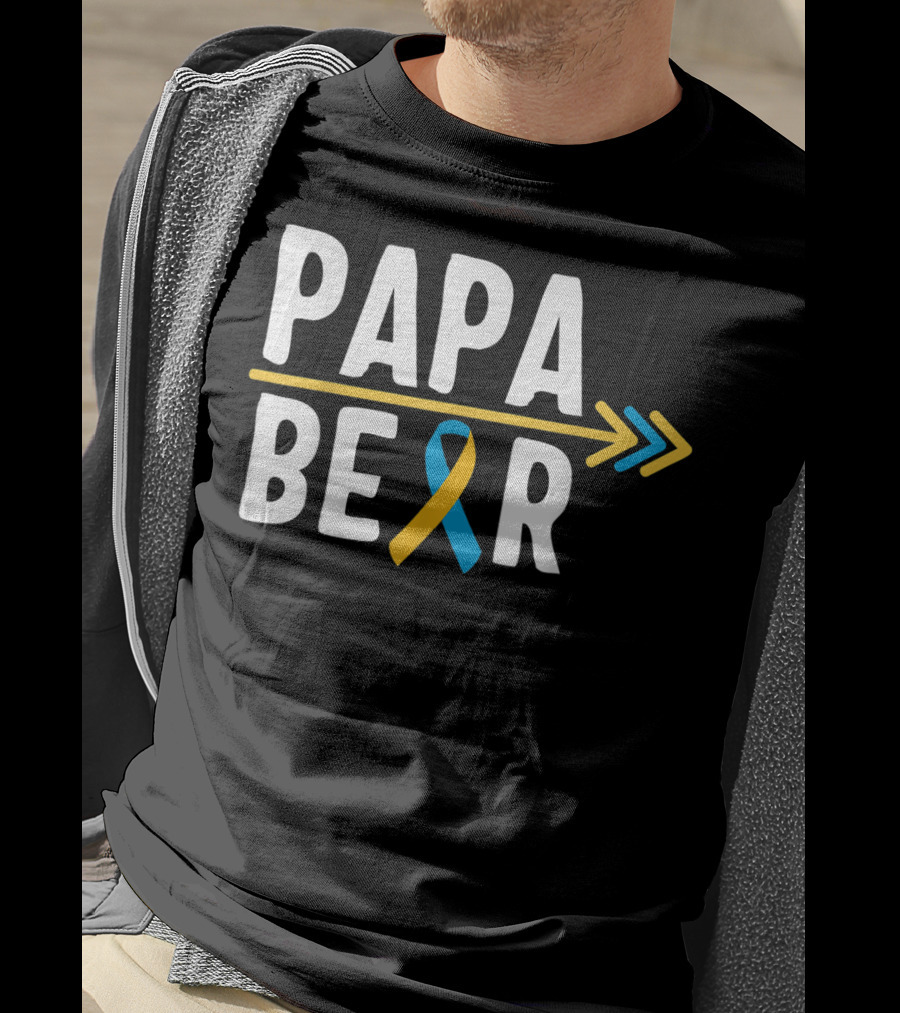 Papa Bear Down Syndrome Warrior Awareness Trisomy T-Shirt
