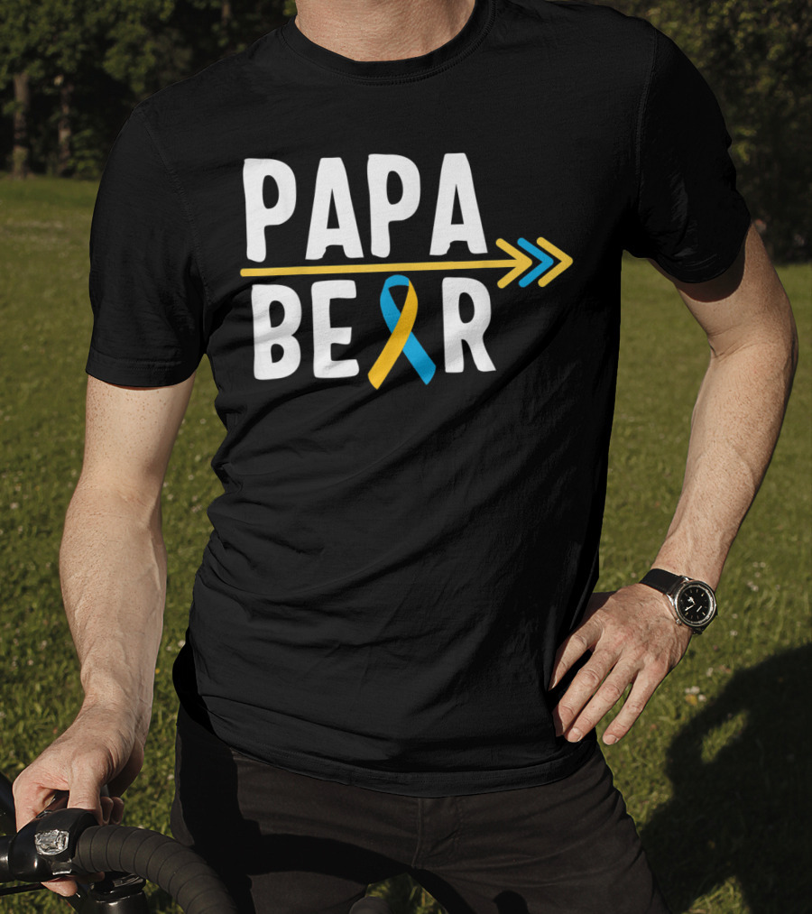 Papa Bear Down Syndrome Warrior Awareness Trisomy T-Shirt