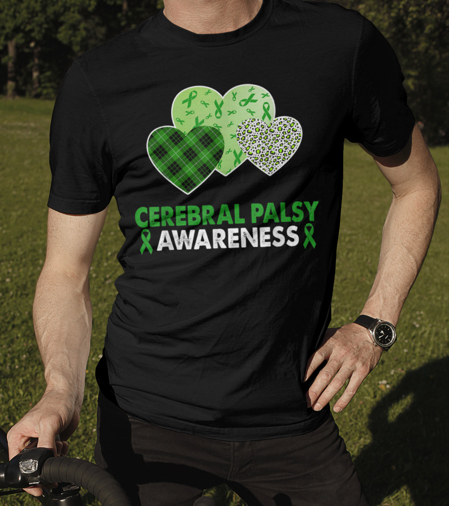 Cerebral Palsy Awareness Heart Leopard Plaid T-Shirt