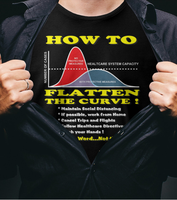 HOW TO FLATTEN THE CURVE MAINTAIN SOCIAL DISTANCING SPREAD THE WORD NOT THE VIRUS HEALTHCARE SYSTEM CAPACITY T-Shirt
