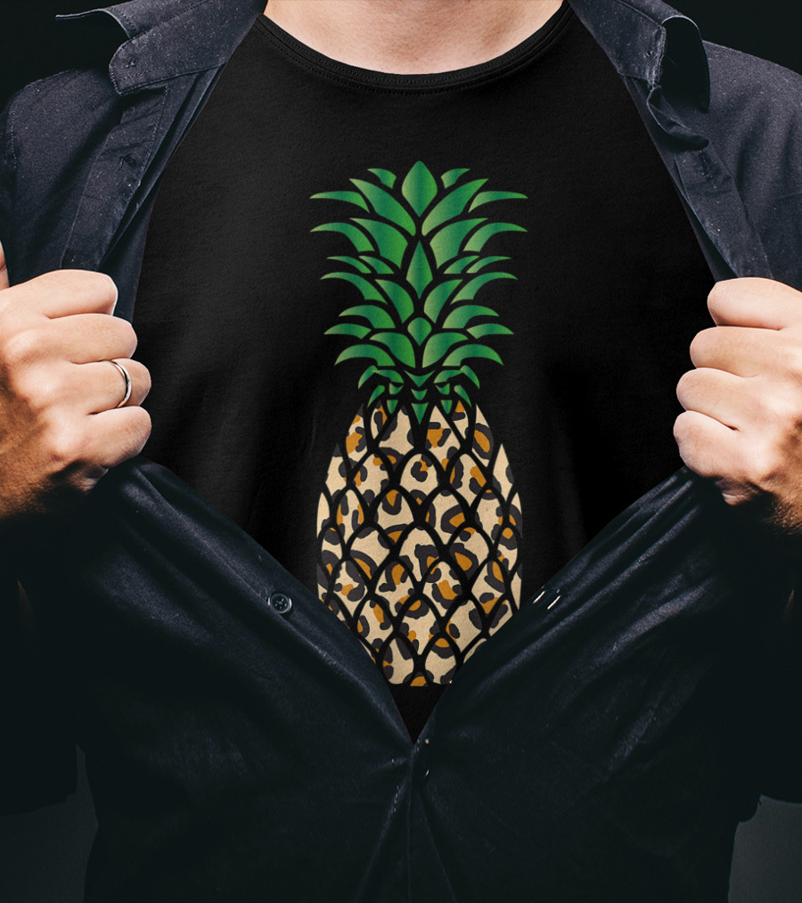 Cheetah Print Pineapple Fun Tropical T-Shirt