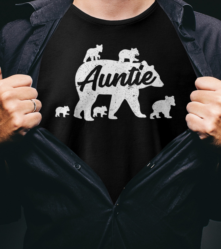 Vintage Auntie Bear With Five Cubs T-Shirt