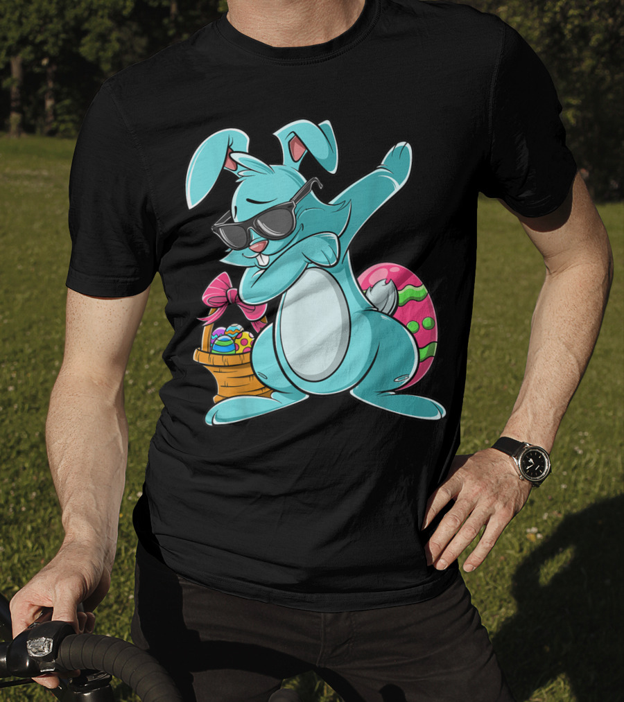 Cool Dabbing Bunny With Easter Basket For Girls And Adults T-Shirt