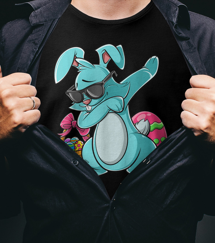 Cool Dabbing Bunny With Easter Basket For Girls And Adults T-Shirt