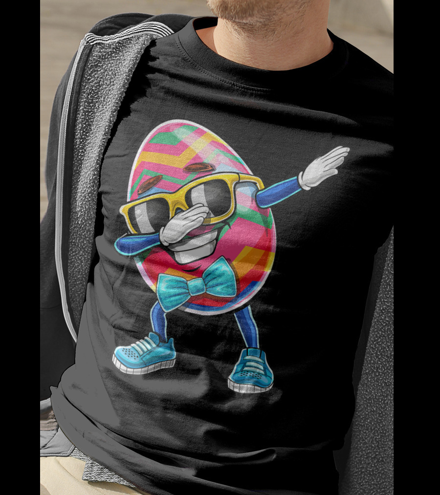 Dabbing Easter Egg With Sunglasses And Bowtie For Easter Sunday T-Shirt