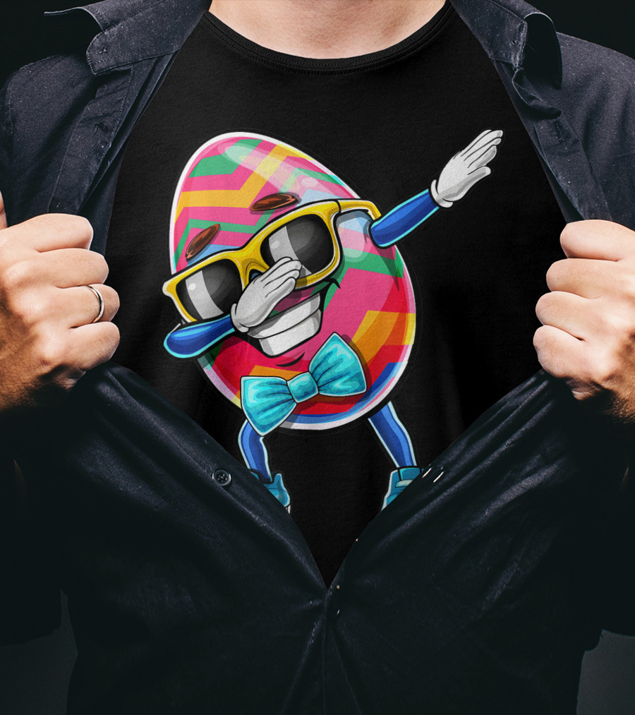 Dabbing Easter Egg With Sunglasses And Bowtie For Easter Sunday T-Shirt
