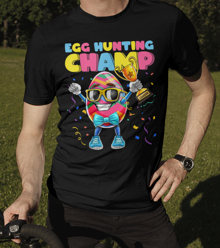 Egg Hunting Champ Easter Egg Champion Trophy Confetti T-Shirt