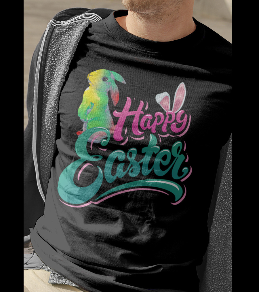 Happy Easter Watercolor Bunny Vibrant T-Shirt