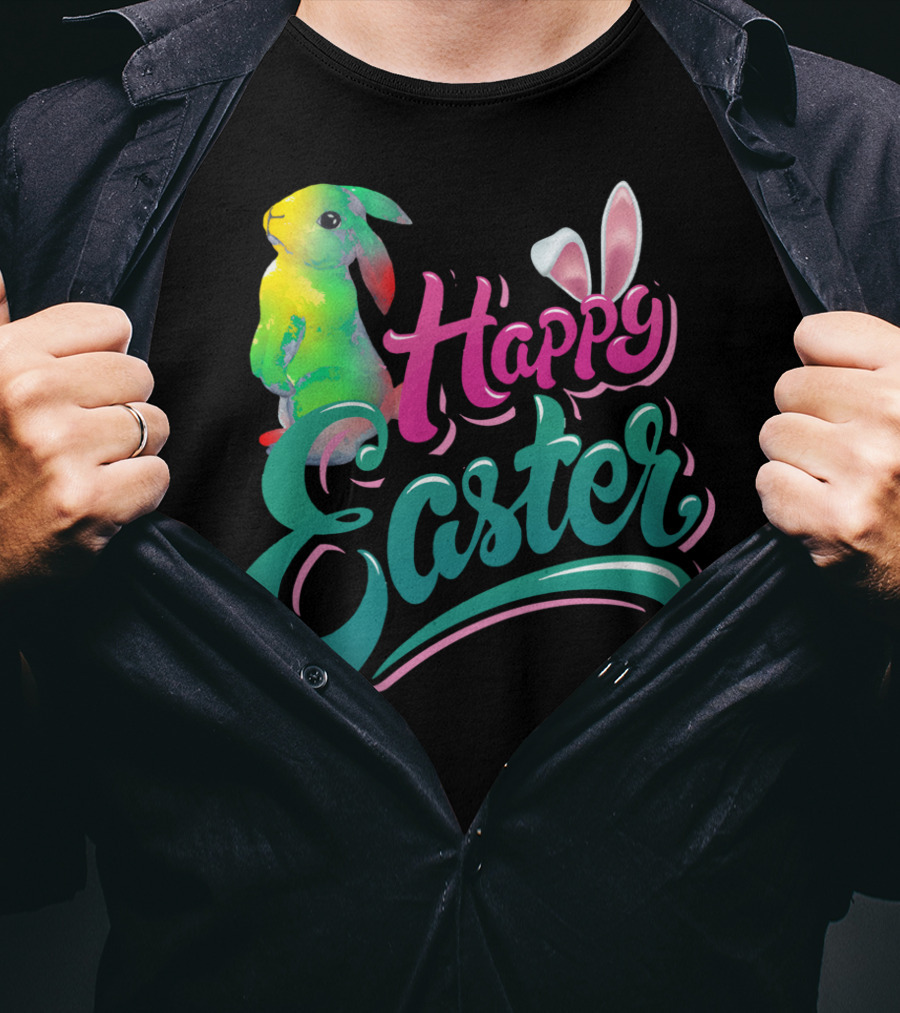 Happy Easter Watercolor Bunny Vibrant T-Shirt