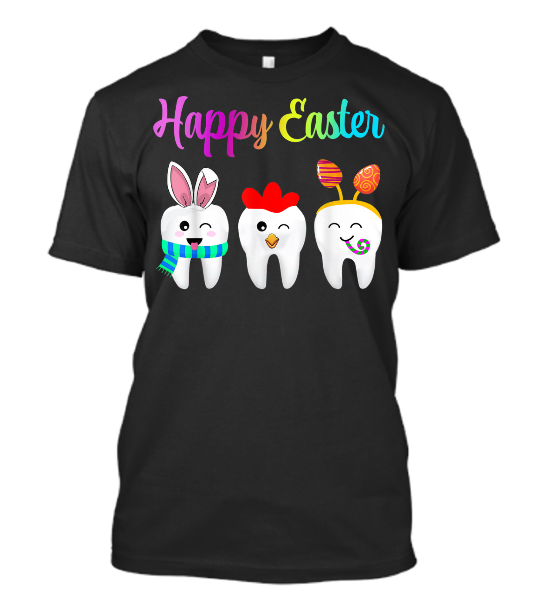 Happy Easter Tooth Bunny Chick Rabbit Eggs T-Shirt