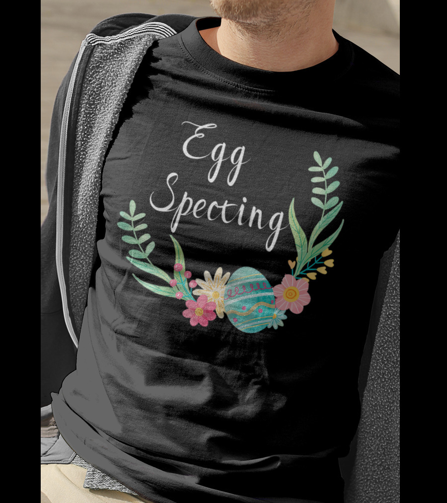Egg Specting Pregnancy Announcement Floral Easter T-Shirt
