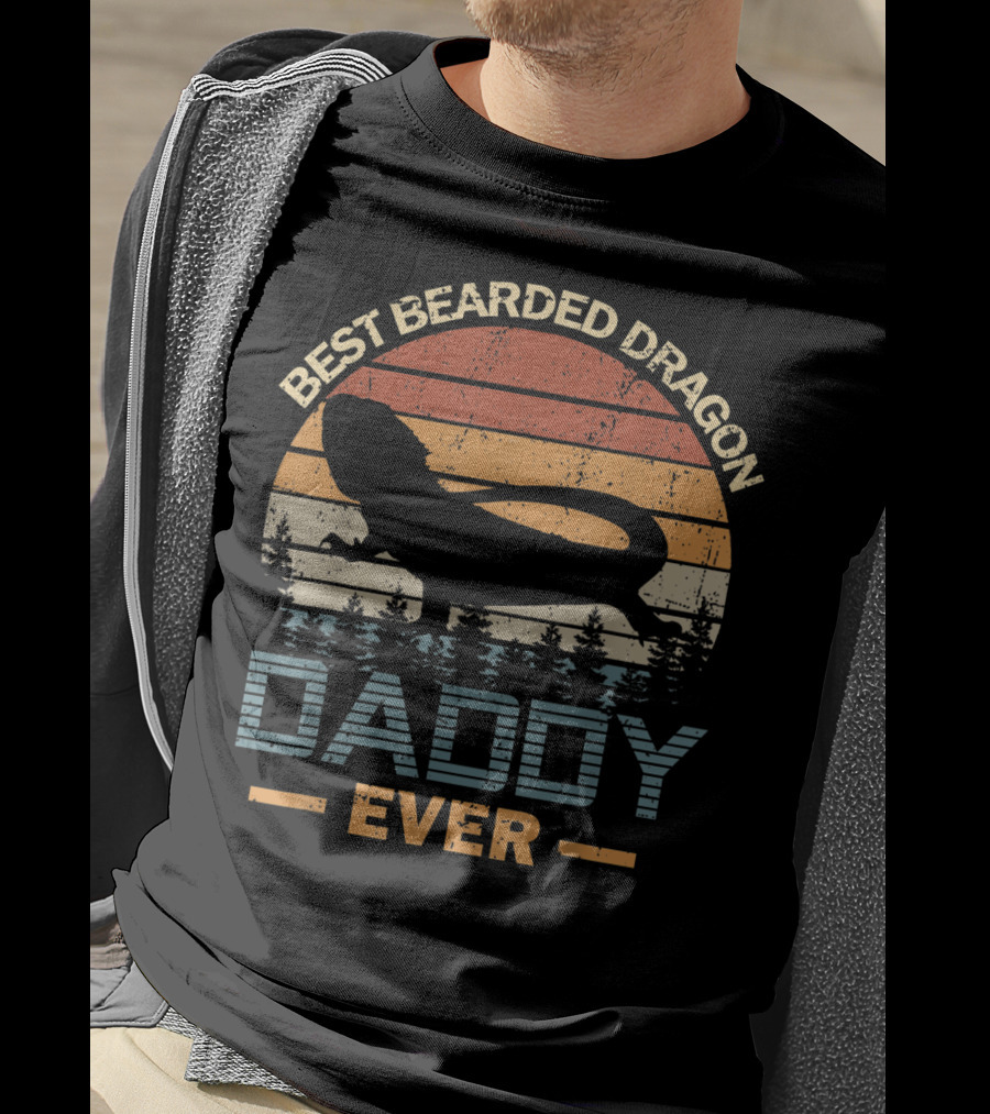 Best Bearded Dragon Daddy Ever Retro T-Shirt