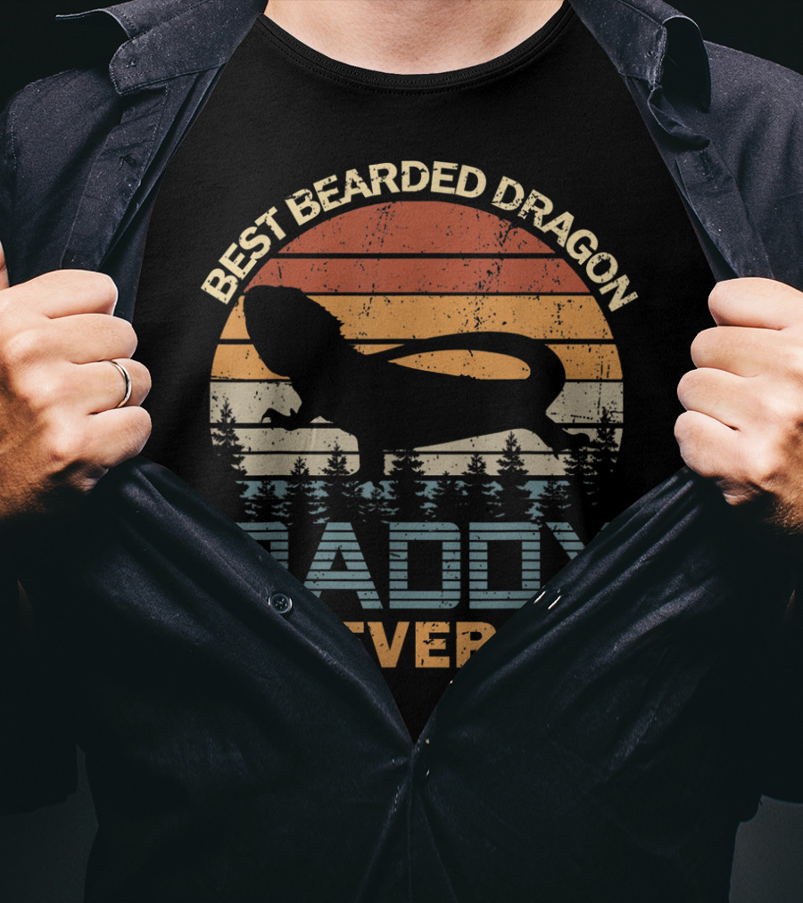 Best Bearded Dragon Daddy Ever Retro T-Shirt