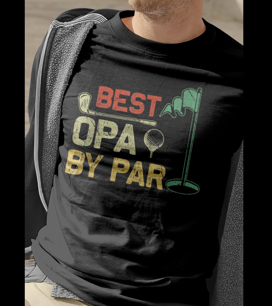 Best Opa By Par Fathers Day Golf Golfer T-Shirt