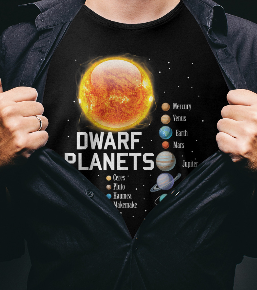 Dwarf Planets Solar System Mercury Venus Earth Mars Jupiter Saturn Uranus Neptune T-Shirt