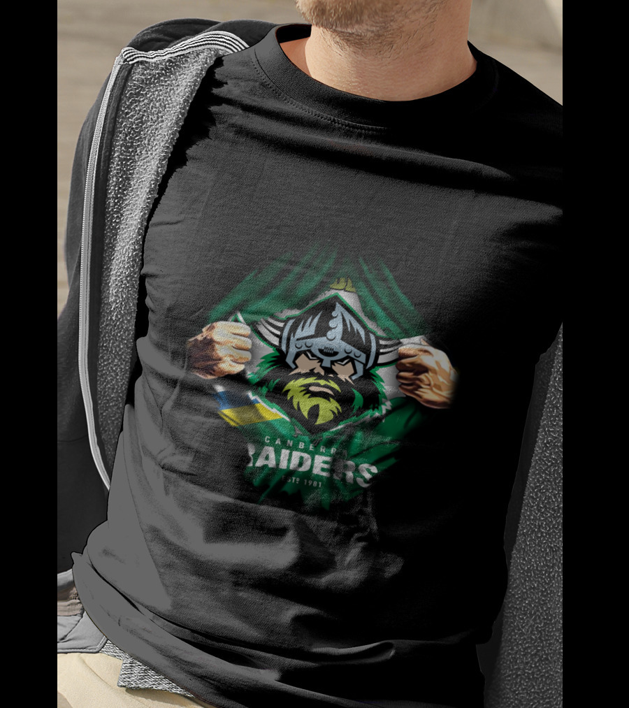 Canberra Raiders Viking Warrior Fan Pride Est 1981 T-Shirt