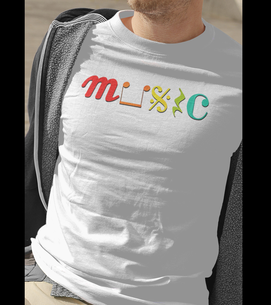 Music Life D2703 Creative Typography T-Shirt