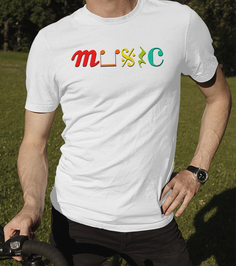 Music Life D2703 Creative Typography T-Shirt