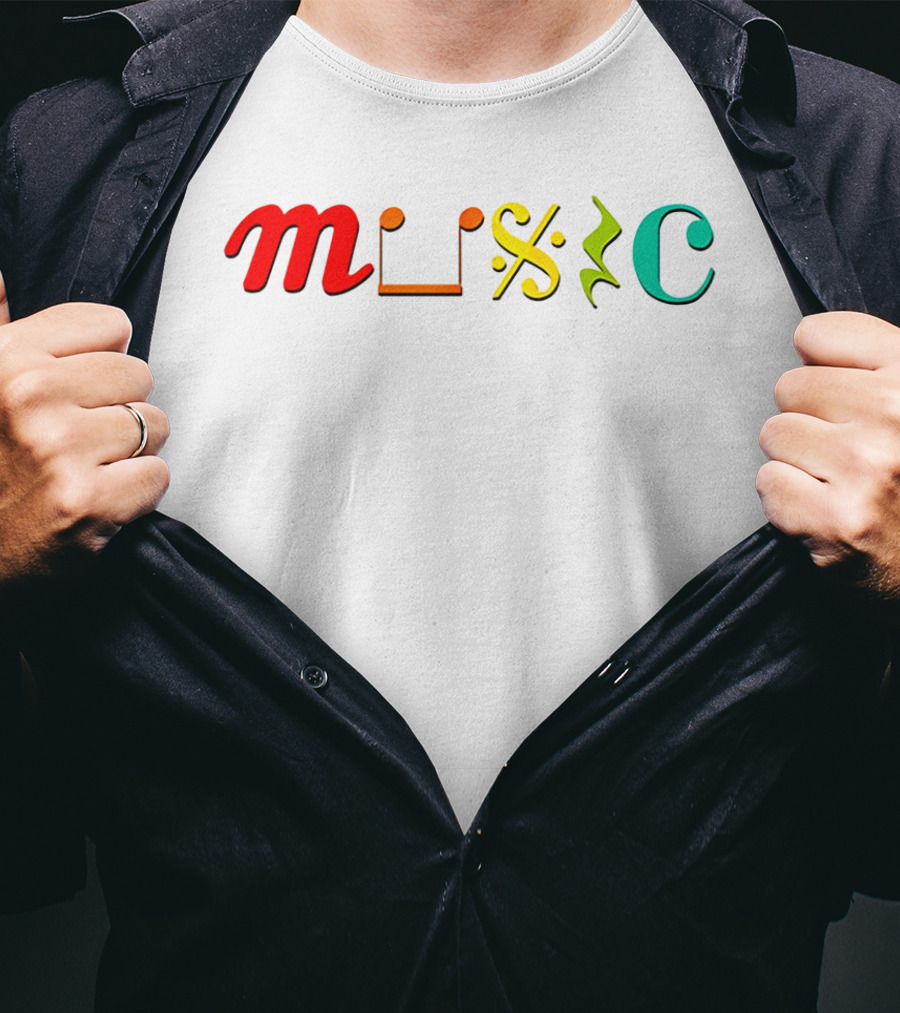 Music Life D2703 Creative Typography T-Shirt