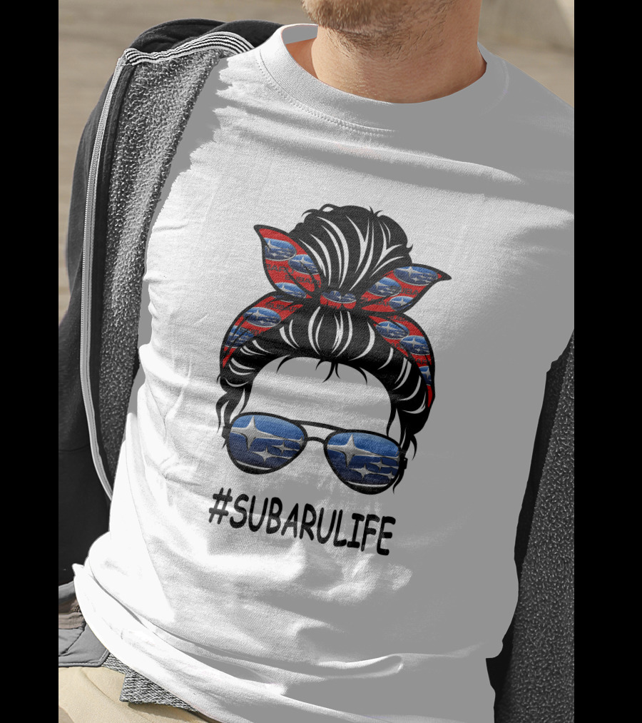 SUBARULIFE Bandana And Sunglasses Icon With Subaru T-Shirt