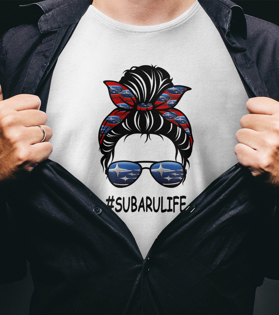 SUBARULIFE Bandana And Sunglasses Icon With Subaru T-Shirt