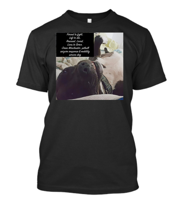 Dean Winchester Pitbull Seizure Response Mobility Service Dog Rescued Loved Lives To Serve T-Shirt